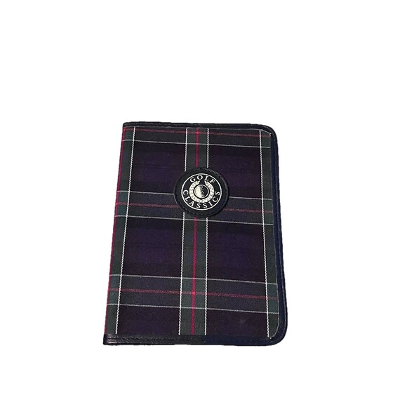 Golf Classics Blue Plaid Passport Holder Real Genuine Made in England Tartan - Picture 1 of 4